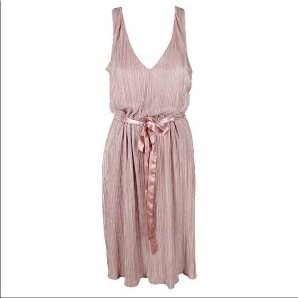 NWT,Rachel Roy Sleeveless Metallic Pleated,blush - Picture 4 of 12
